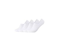 Camano Unisex Füßlinge für Damen und Herren No Show Socken angenehm optimaler Halt 4er Pack 39/42 white