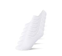 Camano Unisex Füßlinge für Damen und Herren No Show Socken angenehm optimaler Halt weichem Komfortbund 6er Pack 43/46 white