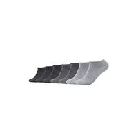 Camano Unisex Sneakersocken Unisex für Damen und Herren Atmungsaktiv bequem elastisch hoher Baumwollanteil weicher Bund 7er Pack 35/38 grey