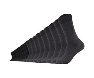 Camano Unisex Socken 18er Pack - Comfort Socks, einfarbig Schwarz/Grau 39-42