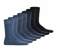 Camano Unisex Socken, 7er Pack - Comfort Socks in Box, Geschenkbox, einfarbig Blau 43-46