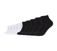 Camano Unisex Socken CA-Soft Organic Cotton Quarter 10er Pack für Damen Herren 35-38 39-42 43-46 Schwarz Grau Blau, Größe:43-46, Farbe:Black White (0800)