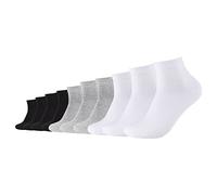 Camano Unisex Socken CA-Soft Organic Cotton Quarter 10er Pack für Damen Herren 35-38 39-42 43-46 Schwarz Grau Blau, Größe:47-49, Farbe:White Mix (1001)