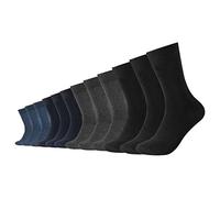 Camano Unisex Socken Comfort Cotton Crew 12er Pack 35-38 39-42 43-46 Schwarz Grau Blau, Größe:35-38, Farbe:Anthracite Mix (9803)