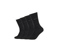 Camano Unisex Socken für Damen und Herren Businesssocken Komfortbund Bequem Langlebig Baumwolle Soft mit verstärktem Fersen- und Zehenbereich 4er Pack 47/49 black
