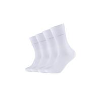 Camano Unisex Socken für Damen und Herren Businesssocken Komfortbund Bequem Langlebig Baumwolle Soft mit verstärktem Fersen- und Zehenbereich 4er Pack 43/46 white