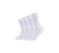 Camano Unisex Socken für Damen und Herren Businesssocken Komfortbund Bequem Langlebig Baumwolle Soft mit verstärktem Fersen- und Zehenbereich 4er Pack 43/46 white