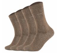 Camano Unisex Socken - Soft Socks, einfarbig, 4er Pack Braun / 39-42 39-42 Braun