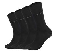 Camano Unisex Socken für Damen und Herren Businesssocken Komfortbund Bequem Langlebig Baumwolle Soft mit verstärktem Fersen- und Zehenbereich 4er Pack 43/46 black