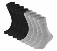 Camano Unisex Socken - Soft Socks, einfarbig, 8er Pack Schwarz/Grau 39-42