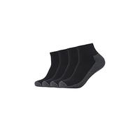Camano Unisex Sportsocken kurz Atmungsaktiv Bequem Perfekte Passform Tennissocken Verstärkt Herren und Damen pro tex 4er Pack 39/42 black
