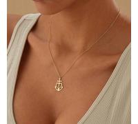 Camargue Kreuz Halskette, zierlicher Anker Kreuz Anhänger, Saintes Maries, minimalistischer Glaube Hoffnung Liebe Halskette, spiritueller Schmuck, gol