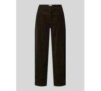 Cambio Barrel Fit Cordhose in verkürzter Passform Modell 'ELIN' in Khaki, Größe 36