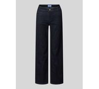 CAMBIO Cropped Fit Gerade Hose aus Baumwoll-Mix Modell 'TESS CROPPED' in Dunkelblau, Größe 46