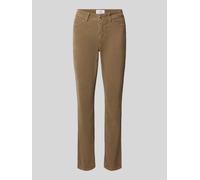 CAMBIO Slim Fit Cordhose aus Baumwoll-Mix Modell 'PIPER CROPPED' in Taupe, Größe 46