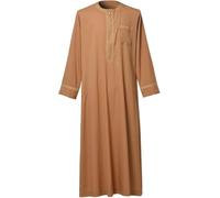CAMDOM Naher Osten Arabische Herren Roben Muslimische Kaftan Kleidung V-Ausschnitt Thobe Arabisch Muslim Freizeitkleidung