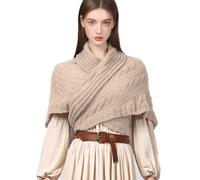 CAMDOM Warmer Winterschal Damen Mittelalterlich Vintage Gestrickt Gemütlich Wickelschal Geschenk Muttertag Handmade Strickwaren Winter Accessoires Damenmode Schal Umhang Dreieckstuch