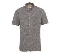 camel active Herren Meliertes Kurzarmhemd aus Reiner Baumwolle Dunkelgrau Menswear-S