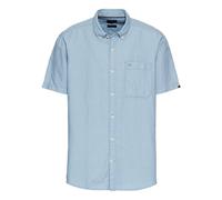 camel active Herren Kurzarmhemd aus einem Baumwoll-Leinenmix Hellblau, Menswear-L