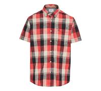 camel active Herren Kariertes Kurzarmhemd aus Reiner Baumwolle Rot, Menswear-M
