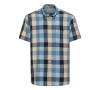 camel active - Karohemd aus Leinenmix strong blue - Gr. - L