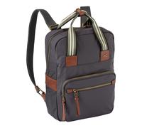 Rucksack CAMEL ACTIVE "Bari", Damen, Gr. B/H/T: 29cm x 35cm x 14cm, grau, Nylon, kontrastfarbene Details, Rucksäcke Rucksack, aus hochwertigem matten Nylon mit gestreiftem Gewebeband (23243227-0)