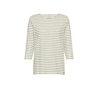 camel active - 3/4-Arm T-Shirt mit Seitenschlitzen light khaki stripes - Gr. - XL