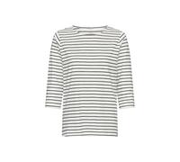 camel active Damen 3/4-Arm T-Shirt mit Seitenschlitzen Nachtblau gestreift, Womenswear-S