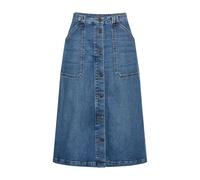 camel active Damen A-Linienrock aus einem Baumwollmix Mittelblau, womenswear-36