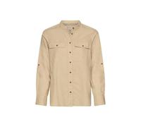 camel active Damen Bluse aus Leinen-Baumwoll-Mix | Leichte Bluse mit Stehkragen, Brusttaschen und Knopfleiste aus Leinen-Baumwoll-Mix im Relaxed Fit für Freizeit und Alltag