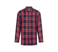 camel active Damen Bluse aus Lyocell- Leinenmix Blau Rot, Womenswear-XS