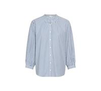 camel active Damen Bluse aus Reiner Baumwolle Blau gestreift, Womenswear-XXL