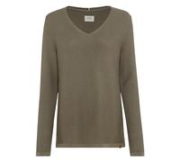 camel active Damen Feinstrickpullover mit V-Ausschnitt Olivgrün Womenswear-XXL