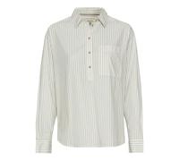 camel active Damen Gestreifte Bluse aus Reiner Baumwolle
