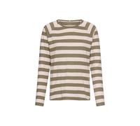 camel active Damen Gestreiftes Langarmshirt mit Raglanärmeln Lilarosa, Womenswear-S