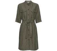 camel active Damen Halbarm Kleid mit Stehkragen Dunkeloliv, Womenswear-S