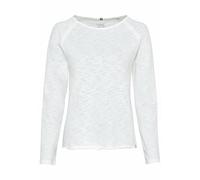 camel active Damen Basic Langarm T-Shirt mit Rundhalsausschnitt aus Reiner Baumwolle Weiß Womenswear-XXL