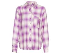 camel active Damen Karobluse aus Reiner Viskose Violett-Weiß, Womenswear-S