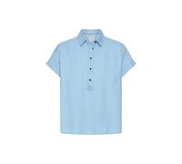 camel active Damen Kurzarm Bluse mit Knopfleiste Hellblau, Womenswear-L