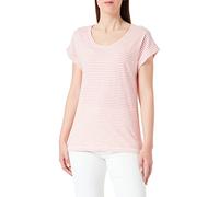 camel active Damen Kurzarm Shirt im Streifenmuster Weiß-Rot, Womenswear-XS