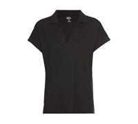 camel active Damen Kurzarmshirt mit Polokragen Schwarz, Womenswear-XXL