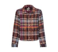 camel active Damen Kurze Jacke im Karomuster Lila-Orange, womenswear-44