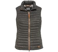 camel active Damen kurze leichte Steppweste mit elastischen Bündchen Khaki, womenswear-46