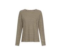 camel active - Langarm-T-Shirt aus Bio-Baumwolle shadow khaki stripes - Gr. - L