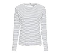 camel active Damen Langarmshirt mit Rundhalsausschnitt Indigo Streifen, Womenswear-XS