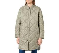 camel active Damen Lange Steppjacke aus recyceltem Polyester Grün, womenswear-36