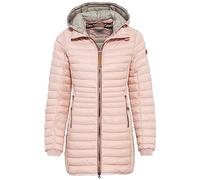 camel active Damen Lange Steppjacke mit Abnehmbarer Kapuze Rose, womenswear-36
