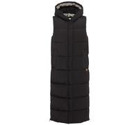 camel active Damen Lange Steppweste aus recyceltem Polyester
