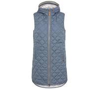 camel active Damen Lange Steppweste aus recyceltem Polyester Hellblau, womenswear-34