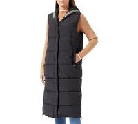 camel active Damen Lange Steppweste aus recyceltem Polyester Schwarz, womenswear-40
